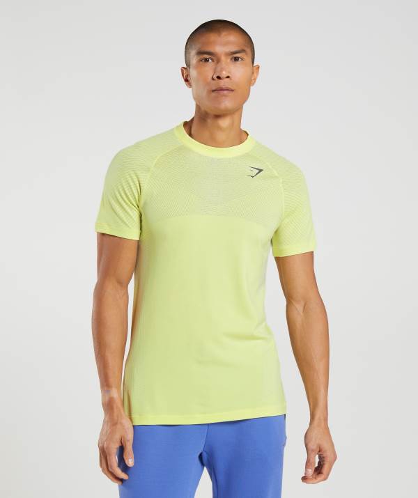 Panske Tricka Gymshark Apex Seamless Biele Zelene | PH7453092